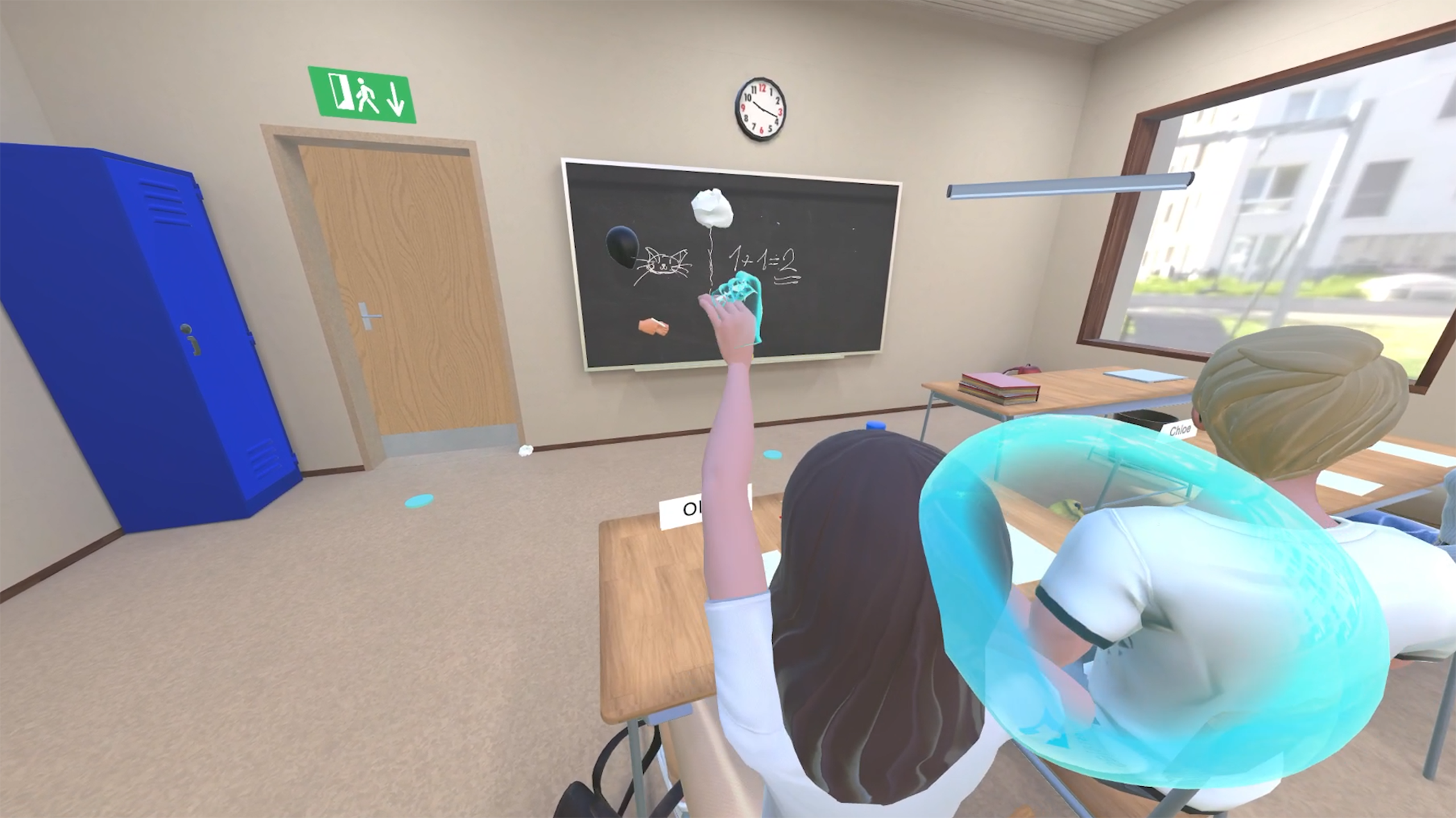 AI student raising her hand